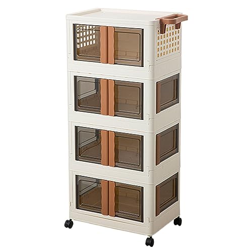 HUIMOZ Klappbarer Badezimmerschrank, freistehender Organizerschrank für das Wohnzimmer mit Rollen, Küchen-Vorratsschrank mit Türen für Schlafzimmer, Arbeitszimmer, Eingangsberei HUIMOZ Klappbarer Badezimmerschrank, freistehender Organizerschrank für das Wohnzimmer mit Rollen, Küchen-Vorratsschrank mit Türen für Schlafzimmer, Arbeitszimmer, Eingangsberei von HUIMOZ