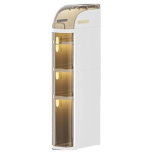 HUIMOZ Kleiner Eck-Unterschrank mit Regalen für das Badezimmer, schmaler Organizer-Toilettenpapierschrank mit durchsichtigen Schubladen und Rollen für Küche, Schränke, Schlafzim HUIMOZ Kleiner Eck-Unterschrank mit Regalen für das Badezimmer, schmaler Organizer-Toilettenpapierschrank mit durchsichtigen Schubladen und Rollen für Küche, Schränke, Schlafzim von HUIMOZ