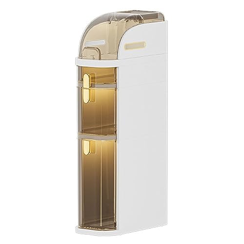 HUIMOZ Kleiner Eck-Unterschrank mit Regalen für das Badezimmer, schmaler Organizer-Toilettenpapierschrank mit durchsichtigen Schubladen und Rollen für Küche, Schränke, Schlafzim von HUIMOZ