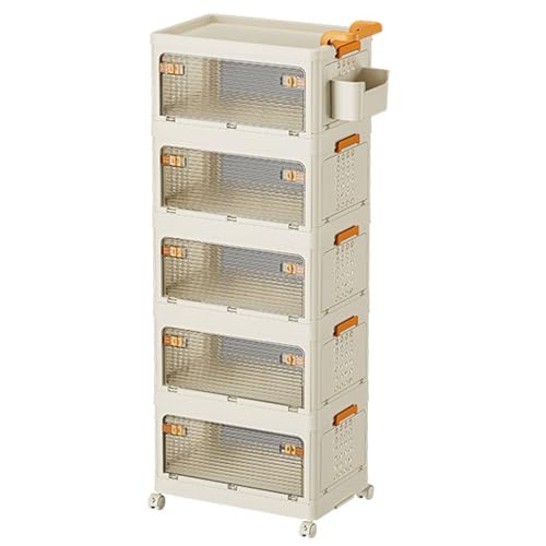HUIMOZ Lagerbehälter, Lagerwagen, Home Organizer, Waschküchenorganisation, mobiles Regal, ausziehbares Rollregal mit Rädern für kleine Wohnungen und Enge Räume von HUIMOZ