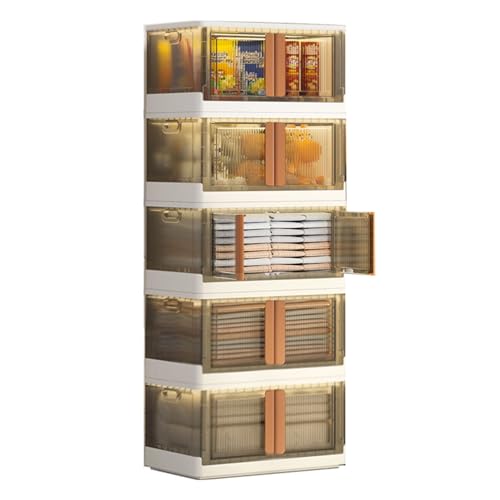 HUIMOZ Lagerschrank mit Deckel, stapelbare Lagerbehälter mit Rädern für Schrank-Organizer, zusammenklappbare Aufbewahrungsboxen für Spielzeug, Bücher, Snacks, Kleidung, Schuhe u von HUIMOZ