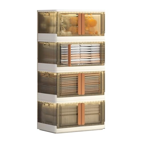 HUIMOZ Lagerschrank mit Deckel, stapelbare Lagerbehälter mit Rädern für Schrank-Organizer, zusammenklappbare Aufbewahrungsboxen für Spielzeug, Bücher, Snacks, Kleidung, Schuhe u von HUIMOZ