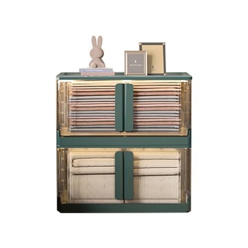 HUIMOZ Lagerschrank mit Deckel, stapelbare Lagerbehälter mit Rädern für Schrank-Organizer, zusammenklappbare Kunststoff-Aufbewahrungsboxen, zusammenklappbare Aufbewahrungsbehält von HUIMOZ