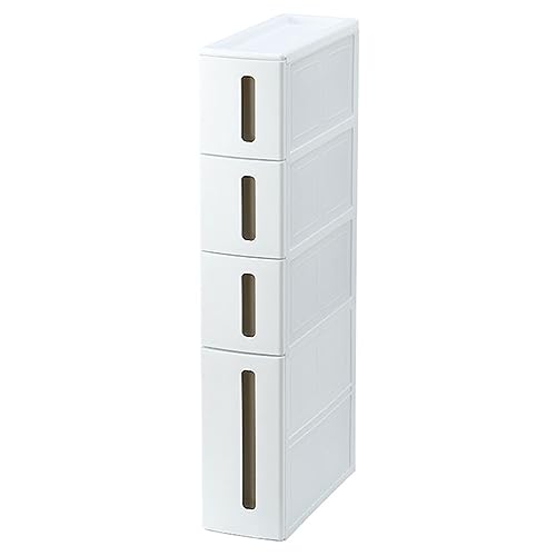 HUIMOZ Lagerschrank mit mehrstöckigen Schubladen, multifunktionaler Badezimmerboden-Hochschrank, Akzentschrank für Wohnzimmer, Schlafzimmer, Home Office, Küche, weiß von HUIMOZ