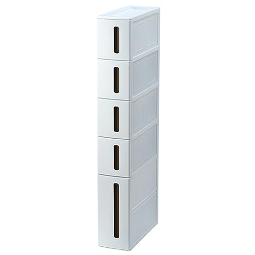 HUIMOZ Lagerschrank mit mehrstöckigen Schubladen, multifunktionaler Badezimmerboden-Hochschrank, Akzentschrank für Wohnzimmer, Schlafzimmer, Home Office, Küche, weiß von HUIMOZ