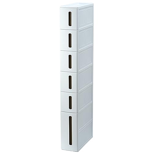 HUIMOZ Lagerschrank mit mehrstöckigen Schubladen, multifunktionaler Badezimmerboden-Hochschrank, Akzentschrank für Wohnzimmer, Schlafzimmer, Home Office, Küche, weiß von HUIMOZ