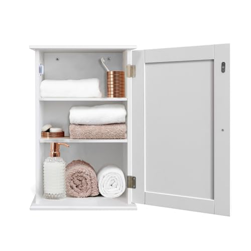 HUIMOZ Moderner, wasserdichter Badezimmer-Wandschrank, Aufbewahrungseinheit für Küche, Schlafzimmer, Badezimmer, Weiß, 35 x 20 x 55 cm von HUIMOZ