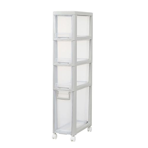 HUIMOZ Schmaler Küchenschrank auf Rollen mit Wasserdichten Bodenschubladen und Rolldesign, schmaler Badezimmer-Aufbewahrungsschrank für kleine Räume, Abstand (20 cm) von HUIMOZ