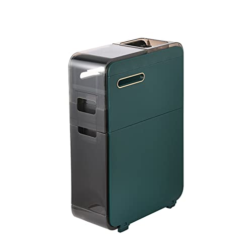HUIMOZ Schmaler Toilettenschrank mit durchsichtigen Schubladen und Rädern. Freistehende schmale Kommode für kleine Räume. 2/3/4-stöckiger Badezimmer-Bodenturm von HUIMOZ