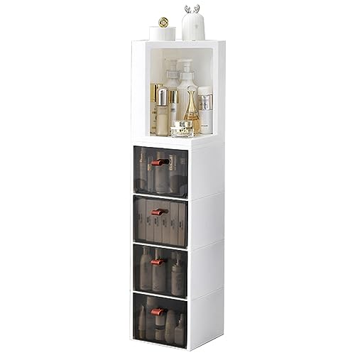 HUIMOZ Sideboard-Aufbewahrungsschrank mit Regal und durchsichtigen Schubladen, Akzentschrank mit Stauraum, multifunktionaler Badezimmer-Unterschrank für Wohnzimmer, Esszimmer, E HUIMOZ Sideboard-Aufbewahrungsschrank mit Regal und durchsichtigen Schubladen, Akzentschrank mit Stauraum, multifunktionaler Badezimmer-Unterschrank für Wohnzimmer, Esszimmer, E von HUIMOZ