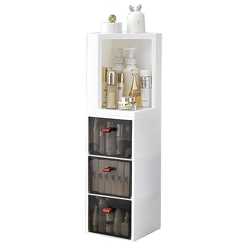HUIMOZ Sideboard-Aufbewahrungsschrank mit Regal und durchsichtigen Schubladen, Akzentschrank mit Stauraum, multifunktionaler Badezimmer-Unterschrank für Wohnzimmer, Esszimmer, E von HUIMOZ