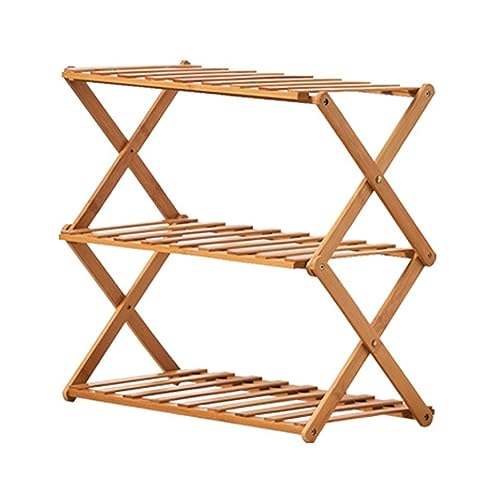 HUIMOZ Tragbares, zusammenklappbares, mehrschichtiges Lagerregal aus Bambus, Sideboard, Schrank, Konsolentisch, Lagerschrank, Buffetschrank für Küche, Wohnzimmer, Flur, Eingangs von HUIMOZ