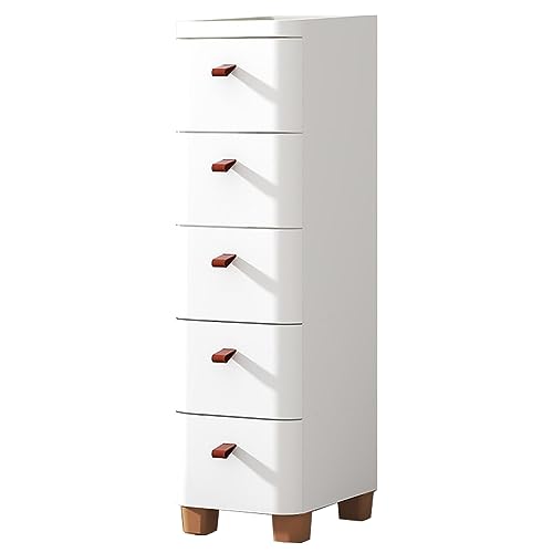 HUIMOZ Weißer 5-stöckiger Kleiner Eck-Unterschrank für Badezimmer mit 5 Schubladen und Rollen, schmaler Organizer-Toilettenpapierschrank, Starke Tragfähigkeit HUIMOZ Weißer 5-stöckiger Kleiner Eck-Unterschrank für Badezimmer mit 5 Schubladen und Rollen, schmaler Organizer-Toilettenpapierschrank, Starke Tragfähigkeit von HUIMOZ