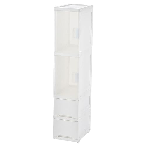 HUIMOZ Weißer Badezimmer-Unterschrank, Aufbewahrungs-Organizer, Ständer, multifunktionale Eckeinheit mit transparenter Vitrine und Schubladen für Home Office, Schlafzimmer, Küch HUIMOZ Weißer Badezimmer-Unterschrank, Aufbewahrungs-Organizer, Ständer, multifunktionale Eckeinheit mit transparenter Vitrine und Schubladen für Home Office, Schlafzimmer, Küch von HUIMOZ