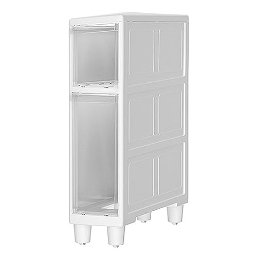 HUIMOZ Weißer Badezimmer-Unterschrank, Aufbewahrungs-Organizer-Seitenschrank aus Kunststoff, freistehender Ständer für Home Office, Schlafzimmer, Küche, Flur, Wohnzimmer, Waschk von HUIMOZ
