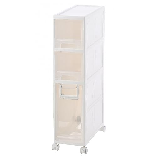 HUIMOZ Weißer Badezimmer-Unterschrank, freistehender Medienaufbewahrungsschrank, Vitrine mit durchsichtigen Schubladen und Rollen für das Home Office, Küchen- und Badzubehör HUIMOZ Weißer Badezimmer-Unterschrank, freistehender Medienaufbewahrungsschrank, Vitrine mit durchsichtigen Schubladen und Rollen für das Home Office, Küchen- und Badzubehör von HUIMOZ