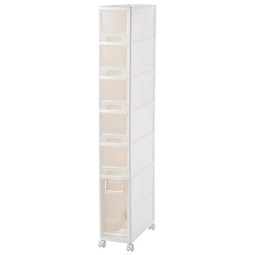 HUIMOZ Weißer Badezimmer-Unterschrank, freistehender Medienaufbewahrungsschrank, Vitrine mit durchsichtigen Schubladen und Rollen für das Home Office, Küchen- und Badzubehör HUIMOZ Weißer Badezimmer-Unterschrank, freistehender Medienaufbewahrungsschrank, Vitrine mit durchsichtigen Schubladen und Rollen für das Home Office, Küchen- und Badzubehör von HUIMOZ