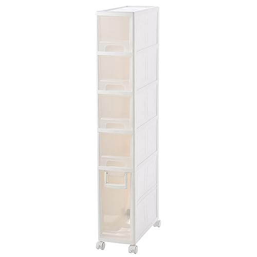 HUIMOZ Weißer Badezimmer-Unterschrank, freistehender Medienaufbewahrungsschrank, Vitrine mit durchsichtigen Schubladen und Rollen für das Home Office, Küchen- und Badzubehör HUIMOZ Weißer Badezimmer-Unterschrank, freistehender Medienaufbewahrungsschrank, Vitrine mit durchsichtigen Schubladen und Rollen für das Home Office, Küchen- und Badzubehör von HUIMOZ