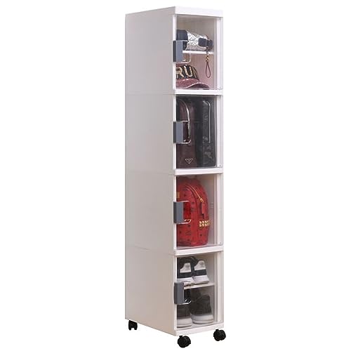 HUIMOZ Weißer Lagerschrank mit Rädern, Garagen-Rollschrank mit durchsichtigen Schubladen und verstellbaren Regalen, hohe Schränke, Werkzeugschränke, Schuhregal für Keller, Speis HUIMOZ Weißer Lagerschrank mit Rädern, Garagen-Rollschrank mit durchsichtigen Schubladen und verstellbaren Regalen, hohe Schränke, Werkzeugschränke, Schuhregal für Keller, Speis von HUIMOZ