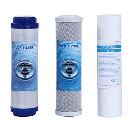 Huining 25,4 x 6,3 cm 5 Mikron Wasserfilter-Set Ersatz-Universal-Kartusche für das ganze Haus RO-System,unter dem Waschbecken und der Arbeitsplatte Wasserfiltersystem (PP+CTO+UDF) von HUINING