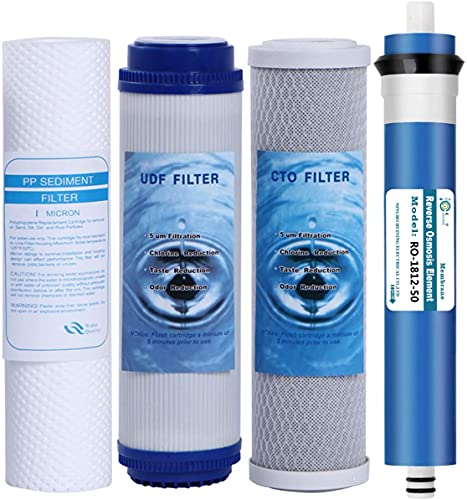 HUINING Wasserfilter-Set, Ersatz-Kartusche, 25,4 x 6,3 cm, 5 Mikron für alle Heim-RO-Systeme, jede Standard-RO-Einheit und Wasserfiltersystem unter der Spüle (50GDP) von HUINING