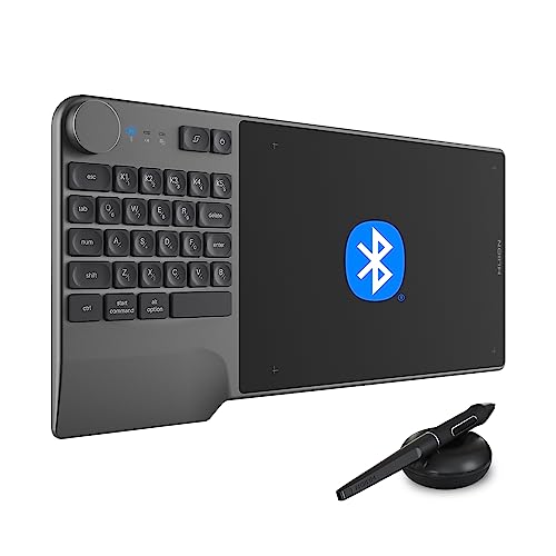 HUION Grafiktablett Inspiroy Keydial KD200 Bluetooth 5.0 8,9 x 5,6 Zoll Stifttablett kombiniert mit Einer Tastatur und einem Wählcontroller, geeignet für Anfänger und professionelle Designer HUION Grafiktablett Inspiroy Keydial KD200 Bluetooth 5.0 8,9 x 5,6 Zoll Stifttablett kombiniert mit Einer Tastatur und einem Wählcontroller, geeignet für Anfänger und professionelle Designer von HUION