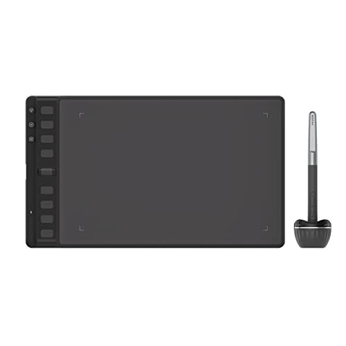 HUION Inspiroy 2 M Grafiktabletts, Tragbares Zeichentablett mit 8192 Stufen batterielosem Digitalstift, 8 Drucktasten + Scroller, für Windows Mac Linux Android ChromeOS (schwarz) von HUION