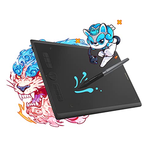 HUION Inspiroy H610X 10×6.25 Zoll Grafiktablett, Zeichentablett mit Batteriefreier Stift und 8 anpassbaren Funktionstasten OSU Pen Tablet Unterstützte Chromebook Android - für Home-Office & E-Learning von HUION