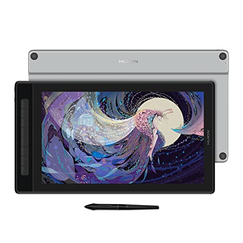 HUION Kamvas Pro 16 2.5K Grafiktablett mit Display mit 2.5 K Auflösung, 145% SRGB-Farbraum und 1: 1200-Kontrastverhältnis, geeignet für Malerei, Online-Arbeit-15,8 Zoll von HUION