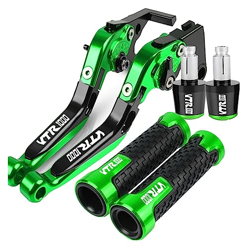 HUIPENPP Mehrere Farben Motorrad Bremse Kupplung Hebel Griff Bar Griffe Für HONDA VTR1000F FIRESTORM VTR1000 F 1998 1999 2000 2001 2002 2003 2004 2005(Green) von HUIPENPP