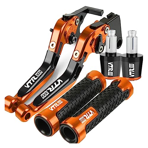 HUIPENPP Mehrere Farben Motorrad Bremse Kupplung Hebel Griff Bar Griffe Für HONDA VTR1000F FIRESTORM VTR1000 F 1998 1999 2000 2001 2002 2003 2004 2005(Orange) von HUIPENPP