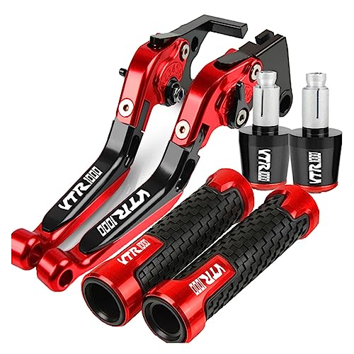 HUIPENPP Mehrere Farben Motorrad Bremse Kupplung Hebel Griff Bar Griffe Für HONDA VTR1000F FIRESTORM VTR1000 F 1998 1999 2000 2001 2002 2003 2004 2005(Red) von HUIPENPP