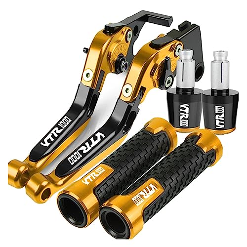 HUIPENPP Mehrere Farben Motorrad Bremse Kupplung Hebel Griff Bar Griffe Für HONDA VTR1000F FIRESTORM VTR1000 F 1998 1999 2000 2001 2002 2003 2004 2005(Yellow) von HUIPENPP