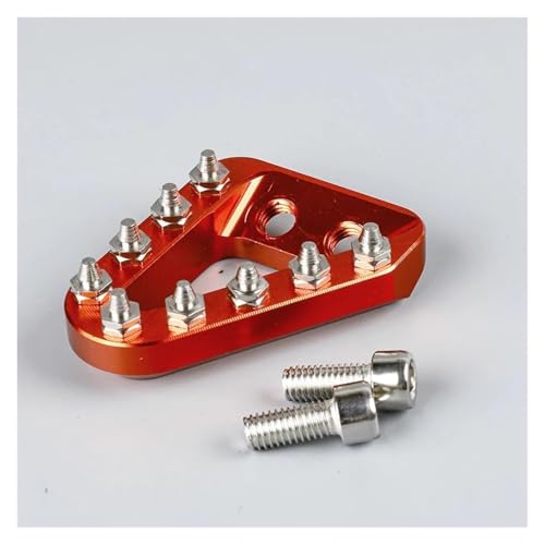 HUIWOR Bremspedal Trittplatte Spitze Für K&T&M XC XCF XCW SX SXF EXC EXCF TPi 6Day 250 300 350 2017-2023 Motorrad-Fußbremspedalkopf Hinten(Orange) von HUIWOR