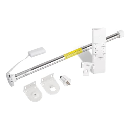 HUIYEETEX ZigBee Smart Jalousienmotor mit Akku, wiederaufladbarer Rollomotor für 17/25/28 mm Rohr, 16LEU Rohrmotor mit App/Sprach-/Emitter-Steuerung von HUIYEETEX