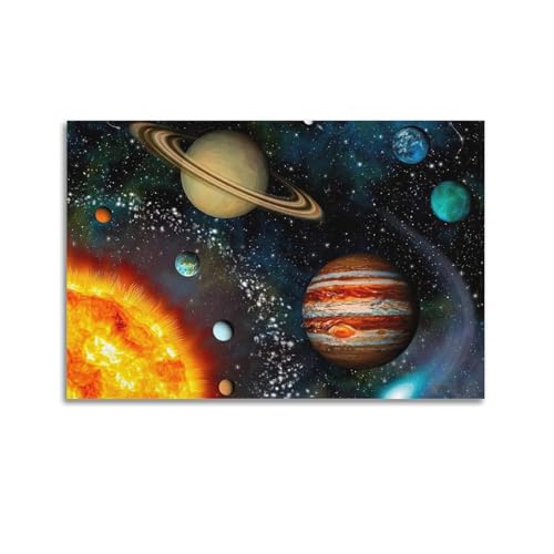 HUIYHB Kunstposter, Motiv: Galaxie, Sonnensystem, dekoratives Gemälde, Leinwand, Wandposter und Kunstdruck, modernes Familienschlafzimmer, Dekoration, Poster, 60 x 90 cm von HUIYHB