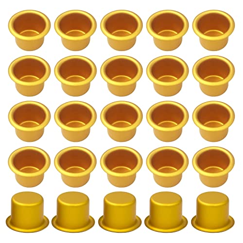 Mini Kerzenhalter Creative Kerzentülle Kerzenhalter Kerzentüllen Mini Kerzenhalter aus Metall, für Baumkerzen, Puppenkerzen, Pyramidenkerzen Tafelkerzen und Teelichter, Teelichthalter (Gold) von HUIYING