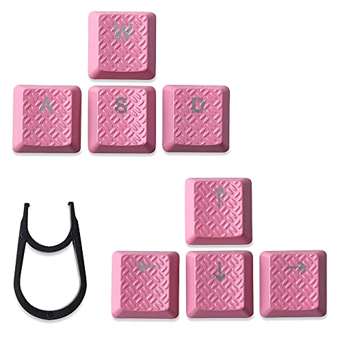 Texture Tactility Tastenkappen mit Hintergrundbeleuchtung, Ersatz für GL Tactile Switch Logitech G813/G815/G913/G915 TKL RGB mechanische Gaming-Tastatur (WASD + Pfeiltasten) Rosa von HUIYUN