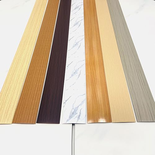 1m Vinyl Übergangsleiste Grau Holzmaserung Übergangsprofil, Bodenleiste Abdeckleiste,Übergangsprofil Wasserdicht Selbstklebend(Size:4cm1.57inch,Color:grau) von HUIZHENSHENG