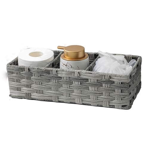 2er-pack Handgewebte Aufbewahrungskörbe, Badezimmerkörbe Zum Organisieren(Size:Große Größe,Color:Grau) von HUIZHENSHENG