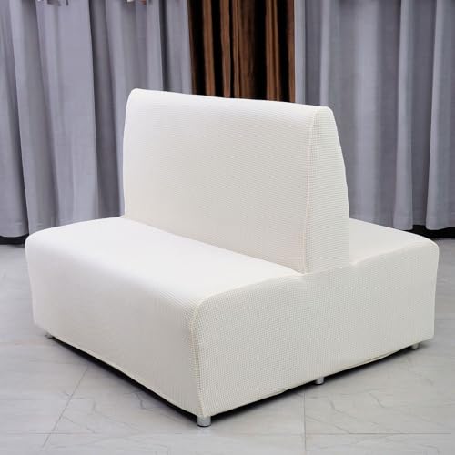 HUIZHENSHENG Armless Sofa Kartensitzabdeckung, Futon Cover Stretch Protector Slippcovers, 2-sitzer-Sofa-loveat-Couch-bettbezüge(Size:doppelseitiger Sitz,Color:Beige) von HUIZHENSHENG
