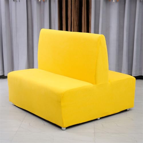 HUIZHENSHENG Armless Sofa Kartensitzabdeckung, Futon Cover Stretch Protector Slippcovers, 2-sitzer-Sofa-loveat-Couch-bettbezüge(Size:doppelseitiger Sitz,Color:Bright Yellow) von HUIZHENSHENG