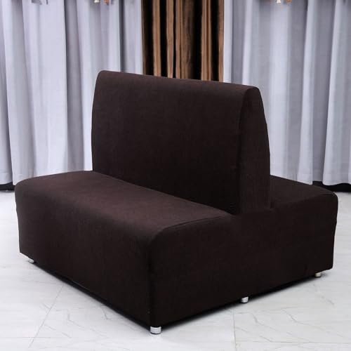 HUIZHENSHENG Armless Sofa Kartensitzabdeckung, Futon Cover Stretch Protector Slippcovers, 2-sitzer-Sofa-loveat-Couch-bettbezüge(Size:doppelseitiger Sitz,Color:Kaffee) von HUIZHENSHENG