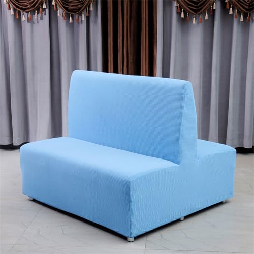 HUIZHENSHENG Armless Sofa Kartensitzabdeckung, Futon Cover Stretch Protector Slippcovers, 2-sitzer-Sofa-loveat-Couch-bettbezüge(Size:doppelseitiger Sitz,Color:Sky Blue) von HUIZHENSHENG