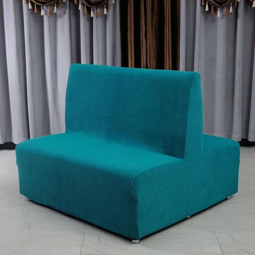 HUIZHENSHENG Armless Sofa Kartensitzabdeckung, Futon Cover Stretch Protector Slippcovers, 2-sitzer-Sofa-loveat-Couch-bettbezüge(Size:doppelseitiger Sitz,Color:blau) von HUIZHENSHENG