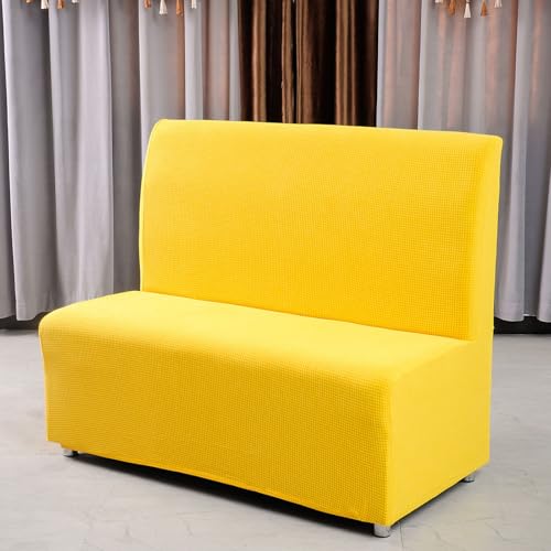 HUIZHENSHENG Armless Sofa Kartensitzabdeckung, Futon Cover Stretch Protector Slippcovers, 2-sitzer-Sofa-loveat-Couch-bettbezüge(Size:einseitiger Sitz,Color:Bright Yellow) von HUIZHENSHENG