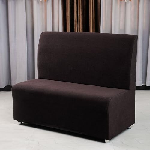 HUIZHENSHENG Armless Sofa Kartensitzabdeckung, Futon Cover Stretch Protector Slippcovers, 2-sitzer-Sofa-loveat-Couch-bettbezüge(Size:einseitiger Sitz,Color:Kaffee) von HUIZHENSHENG