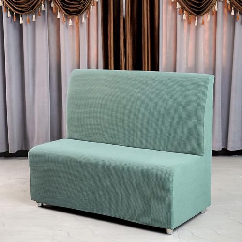 HUIZHENSHENG Armless Sofa Kartensitzabdeckung, Futon Cover Stretch Protector Slippcovers, 2-sitzer-Sofa-loveat-Couch-bettbezüge(Size:einseitiger Sitz,Color:Matcha) von HUIZHENSHENG