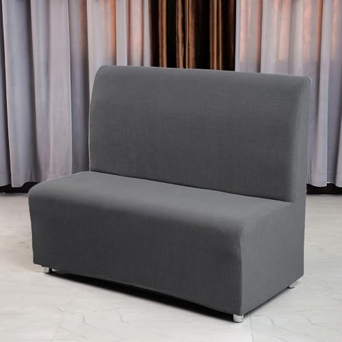 HUIZHENSHENG Armless Sofa Kartensitzabdeckung, Futon Cover Stretch Protector Slippcovers, 2-sitzer-Sofa-loveat-Couch-bettbezüge(Size:einseitiger Sitz,Color:dunkelgrau) von HUIZHENSHENG