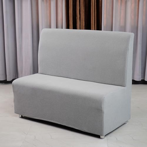 HUIZHENSHENG Armless Sofa Kartensitzabdeckung, Futon Cover Stretch Protector Slippcovers, 2-sitzer-Sofa-loveat-Couch-bettbezüge(Size:einseitiger Sitz,Color:hellgrau) von HUIZHENSHENG